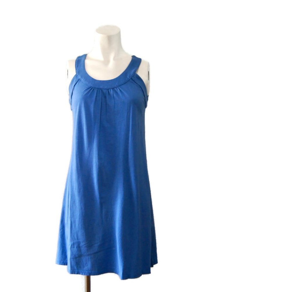SPIRIT Blue 100% Cotton Sleeveless Short Dress Made in USA